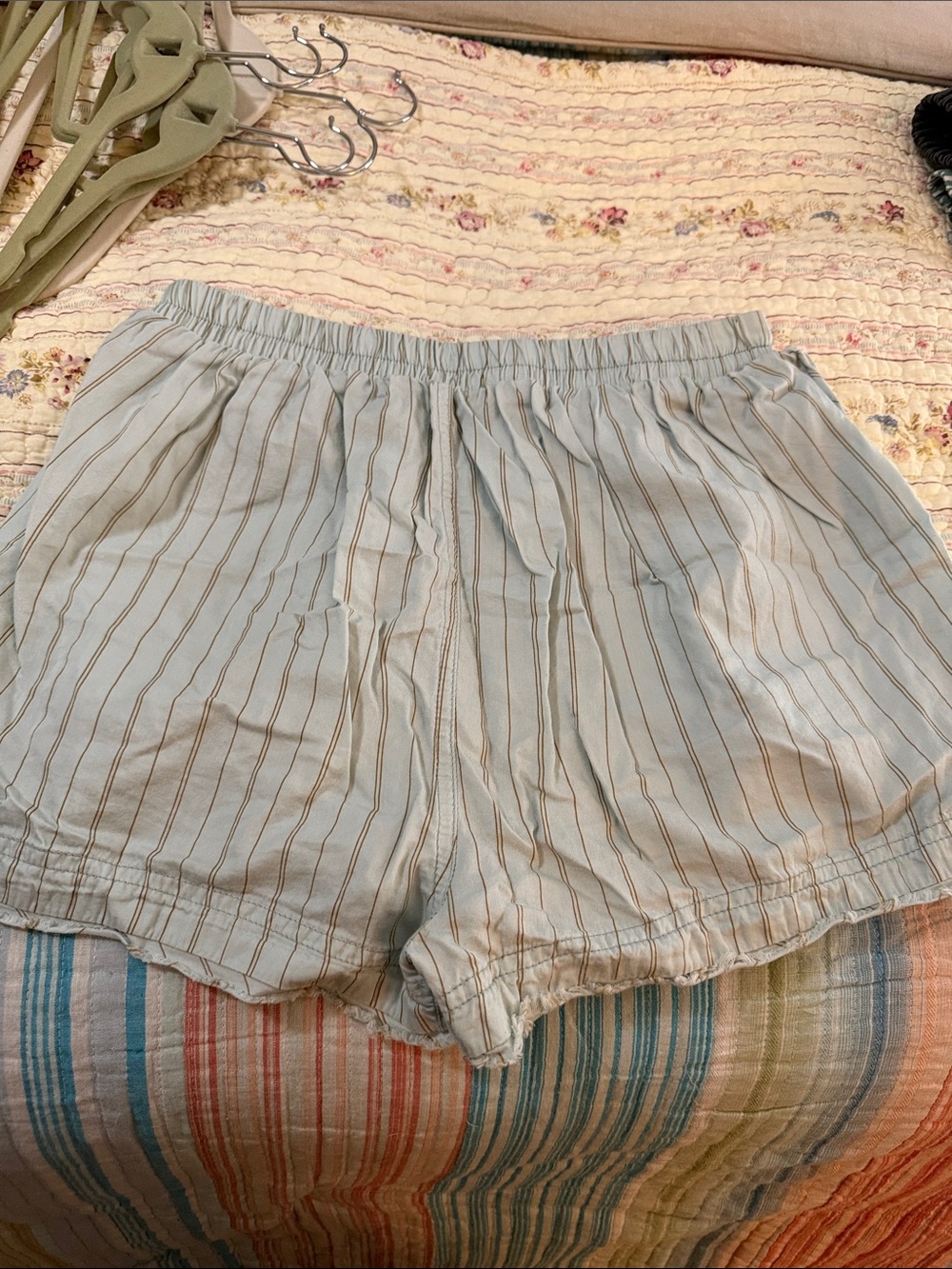 We The Free Light Blue Striped High-Waist Shorts - Picture 4 of 4